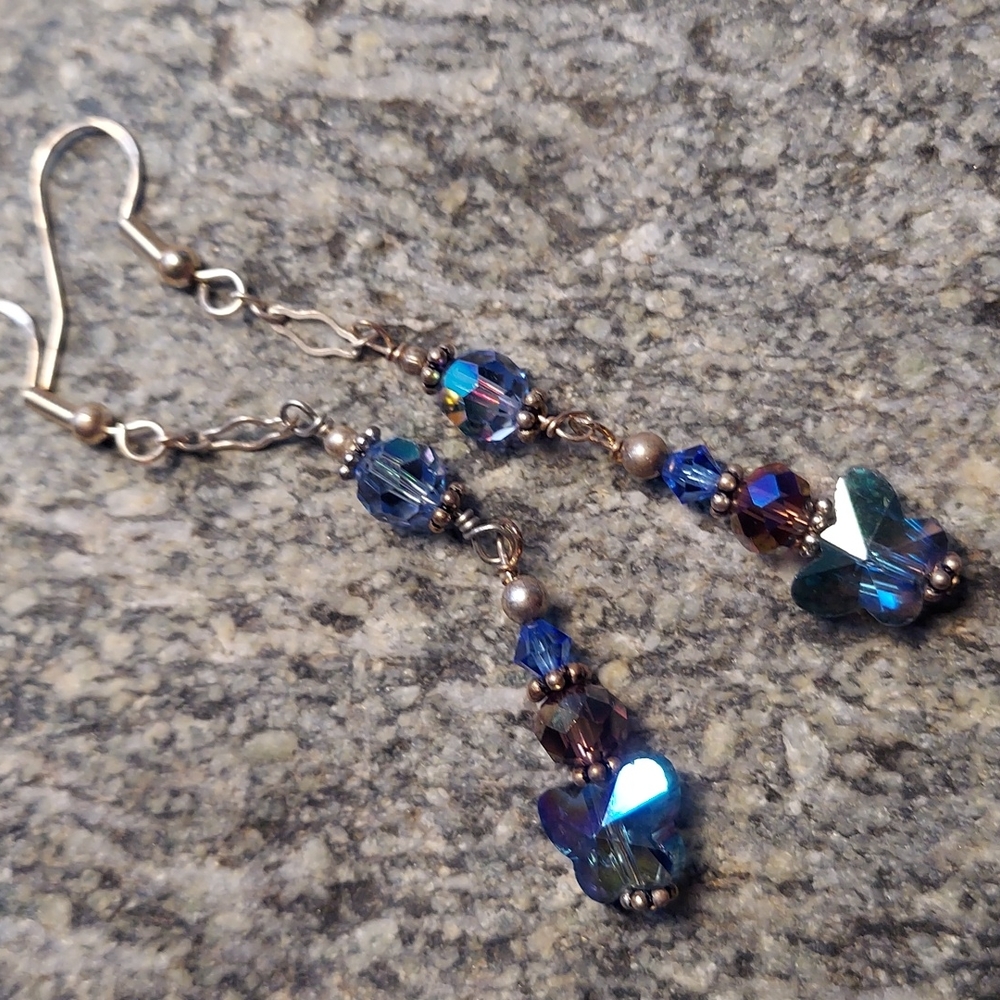 Sterling and chrystal earrings.